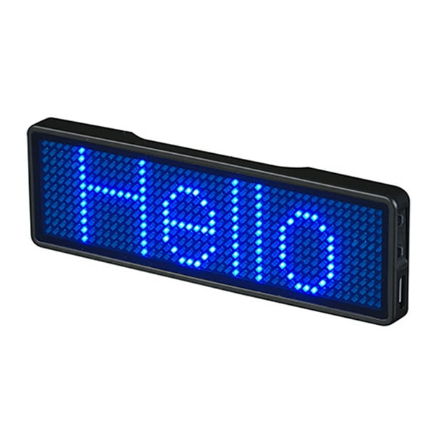 LED Mini Digital Programmable Scrolling Rechargeable Name Message Tag Badge Sign LED Mini Digital Programmable Scrolling Rechargeable Name Message Tag Badge Sign